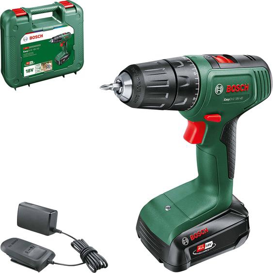 Bosch EasyDrill 18V-40 - Perceuse/visseuse - sans fil - 2 vitesses - mandrin de 13 mm - 40 N-m Chargeur inclus - 18 V (06039D8004)