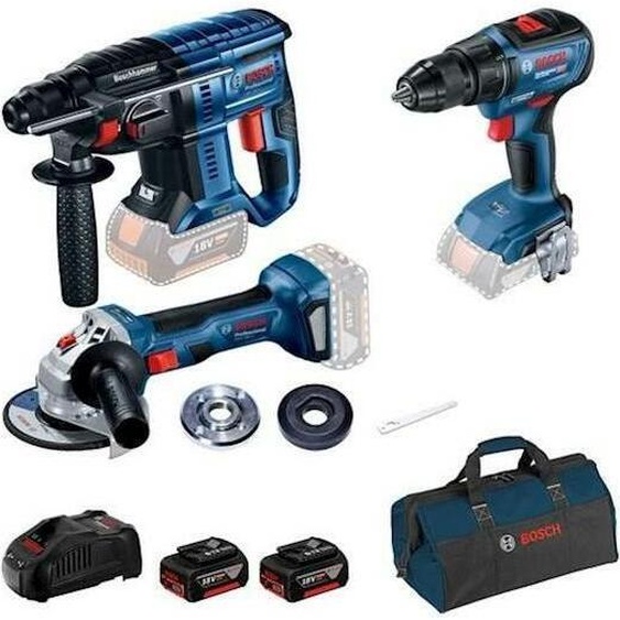Bosch GBH 180-LI + GSR 18V-50 +GWS 180-LI + 2 X GBA 18V 5.0AH