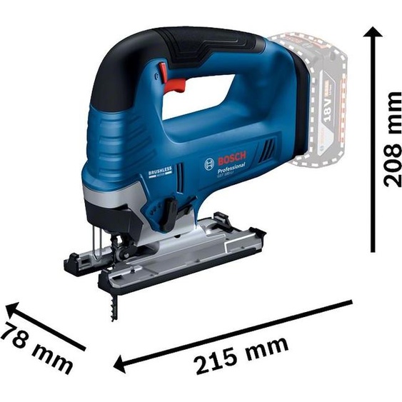 Bosch GST 185-Li Professional Scie sauteuse sans fil 18 V 125 mm Brushless ( 06015B3021 ) Solo - sans batterie, sans chargeur
