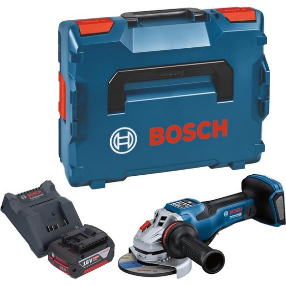 Bosch GWS 18V-15 PSC Professional Meuleuse angulaire sans fil 18 V 125 mm BITURBO Brushless + 1x batterie 4,0 Ah + chargeur + L-Boxx
