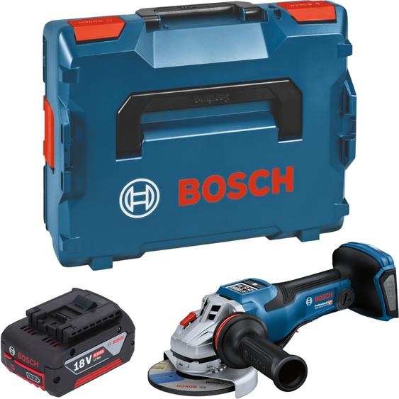 Bosch GWS 18V-15 PSC Professional Meuleuse angulaire sans fil 18 V 125 mm BITURBO Brushless + 1x batterie 4,0 Ah + L-Boxx - sans chargeur