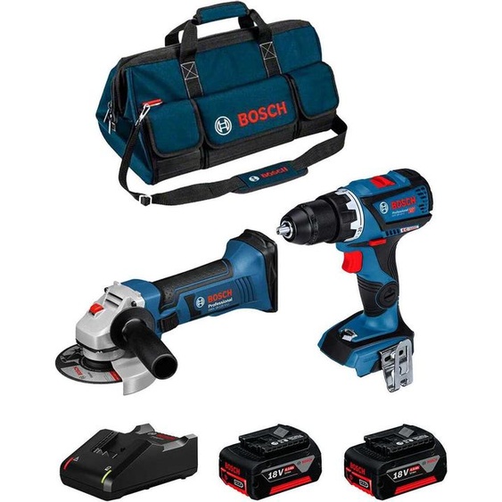 BOSCH Kit 18V BK208BAG (GSR 18V-60 C + GWS 18-125 V-LI + 2 x 4.0 Ah + GAL18V-40 + sac)