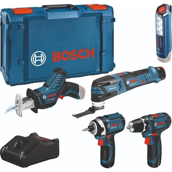 Bosch Kit Combo 5 pièces 12V : GSR 12V-15/GOP 12V-28/GDR 12V-105/GSA 12V-14/GLI 12V-300 - 0615990N1D