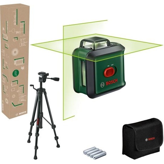 Bosch - Laser lignes croisées UniversalLevel 360 avec trépied premium (lignes laser verticales + horizontales dont 360° pour un alignement dans toute