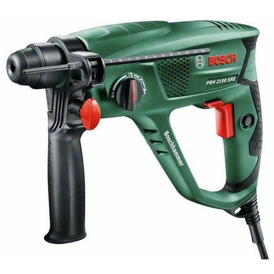 Bosch Perforateur-burineur pour la maison et le jardin PBH 2100 SRE, adaptateur SDS, butée de profondeur de, poignée supplémentaire, coffret de transport, 550 W