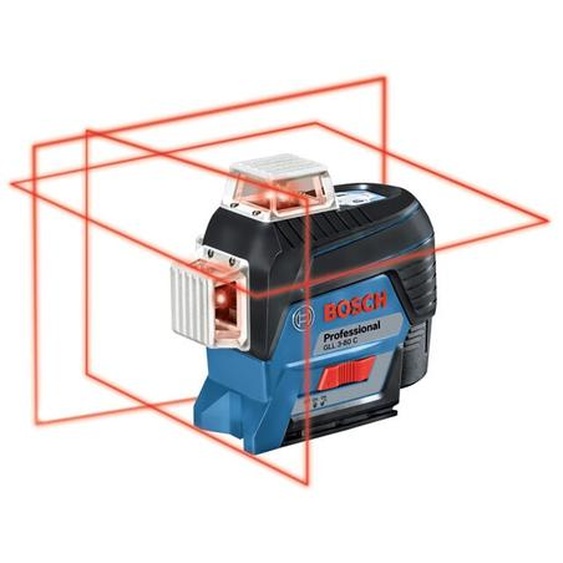 Bosch Professional - Laser à lignes gll 3-80 c Bosch avec 1x batterie 2,0 Ah + récepteur laser lr 7 en l-boxx