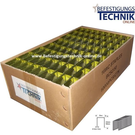 Bostitch S2 Agrafe 19mm galvanisée 16WC pour S2638-2-E S2650-2-E 438S2 450S2 KL-53 13,4M