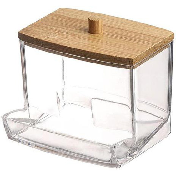 Bote cotons-tiges rangement pour cotons-tiges bote de rangement en coton acrylique avec couvercle en bam BOITE RANGEMENT ACCESSOIRE