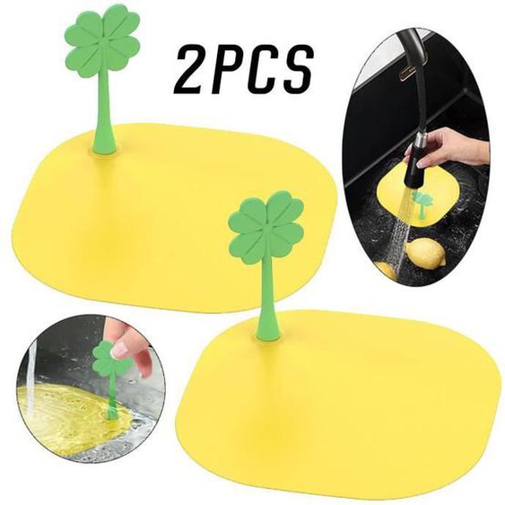 Bouchon de Baignoire - Haute Qualité - Silicone - Anti-Odeurs - Filtre à Cheveux - Jaune et Vert