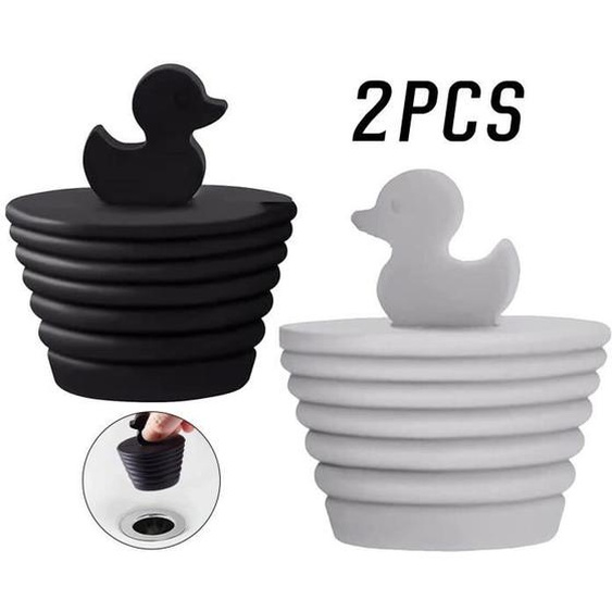 Bouchon de Baignoire - Haute Qualité - Silicone - Design Canard - Anti-Odeurs - Attrape-Cheveux