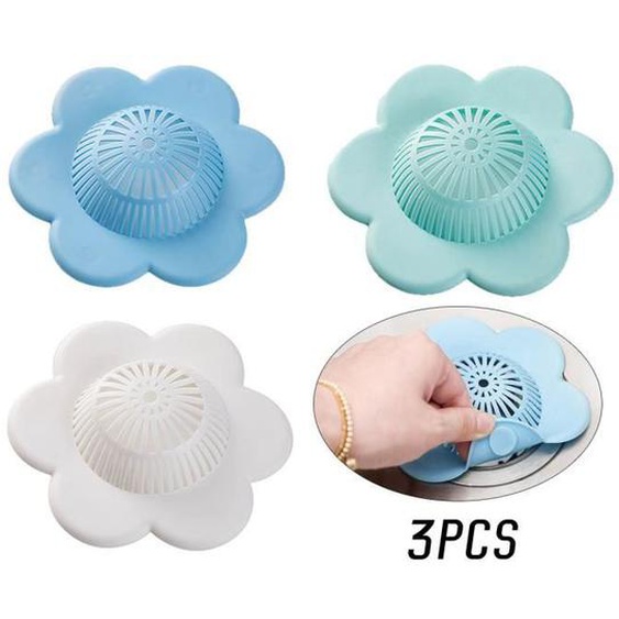 Bouchon de Baignoire - Non spécifié - Crépine de Vidange Fleur - PVC - 13x13cm - 3 pièces