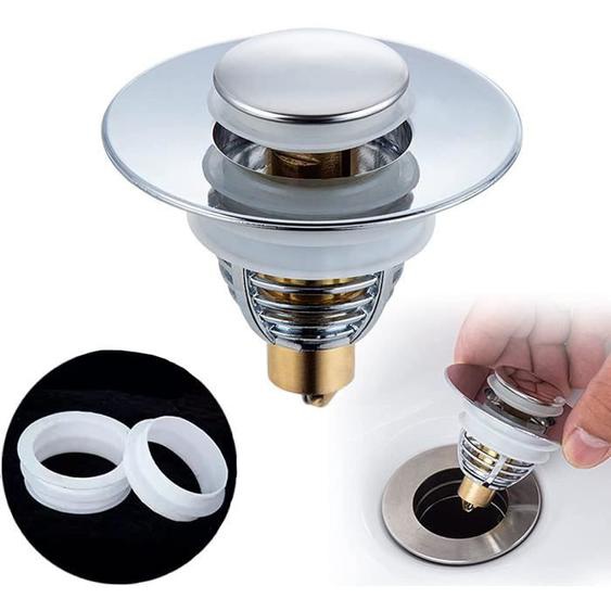 Bouchon Lavabo Universel, 1 Pcs Bouchon DéVier Pop Up, Bouchon Baignoire Universel, Joint Bonde Lavabo pour le Drainage De La