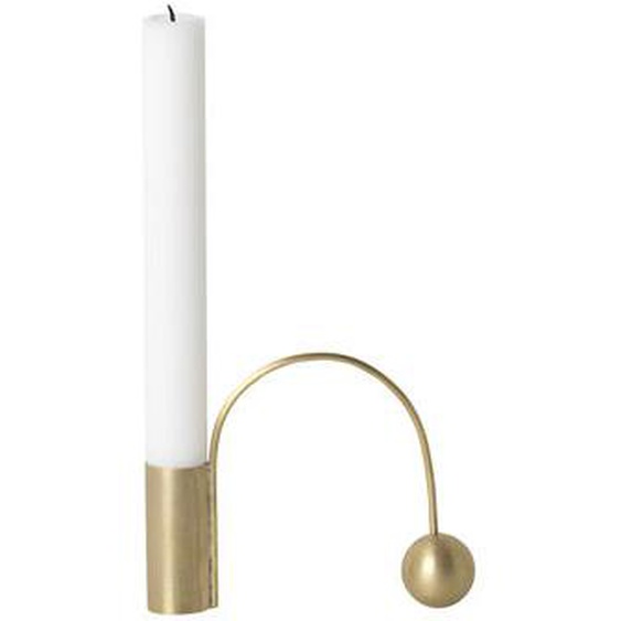 Bougeoir Balance métal or / Bougie longue - Ferm Living