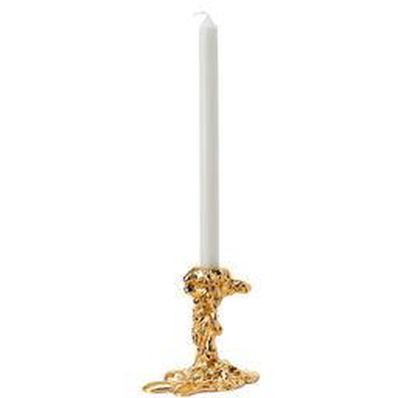 Bougeoir Drip Small or métal / 14 x 8 x H 14 cm - Fonte daluminium - Pols Potten
