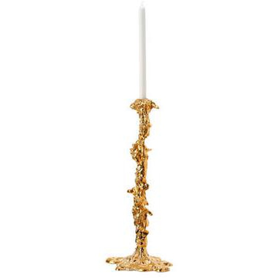 Bougeoir Drip XL or métal / 20 x 22 x H 50 cm - Fonte daluminium - Pols Potten