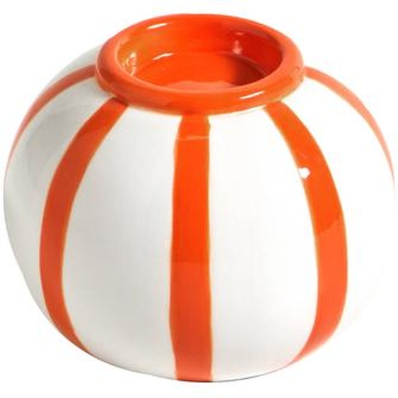 Bougeoir Rond Rayures Orange -