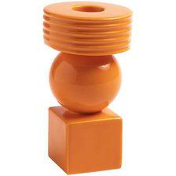 Bougeoir Stack céramique orange / Ø 6.5 x H 11 cm - & klevering
