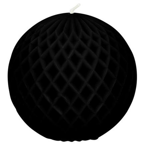 Bougie décorative ronde 9cm noire Origami