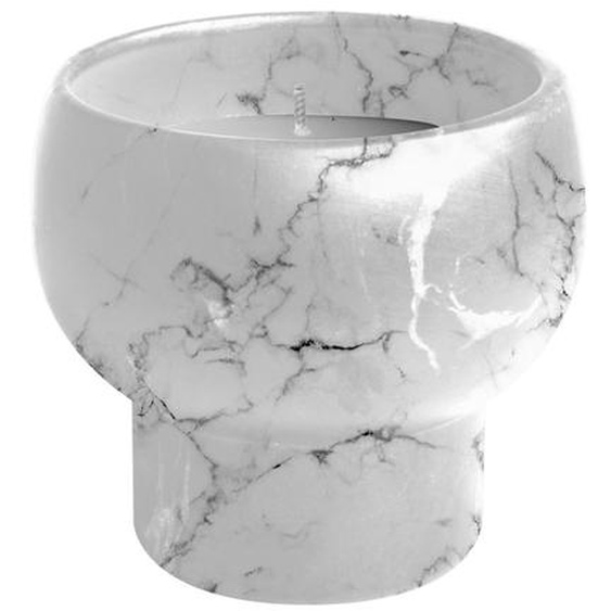 Bougie en pot effet marbre 11cm blanche