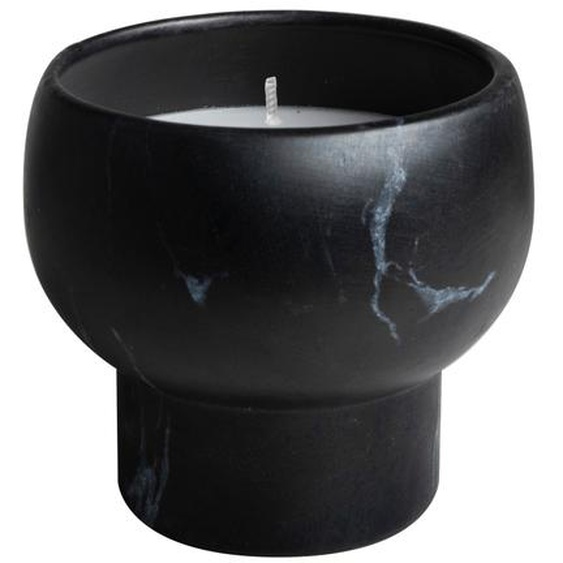 Bougie en pot effet marbre 11cm noire