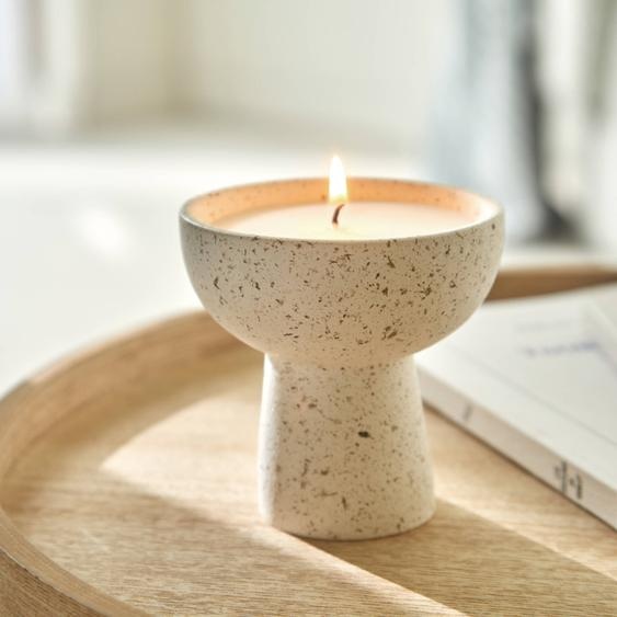 Bougie Forme Coupelle Aspect Pierre Naturelle -