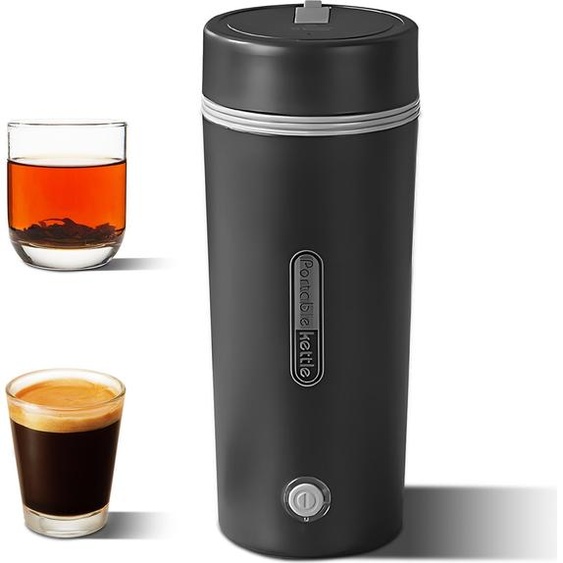 Bouilloire électrique portable pour faire bouillir de leau 1,5 tasse Petite bouilloire pour le thé et le café Bouilloire en acier inoxydable 304 de qualité alimentaire Chauffe-eau étanche avec arrêt automatique et protection contre lébullition à sec