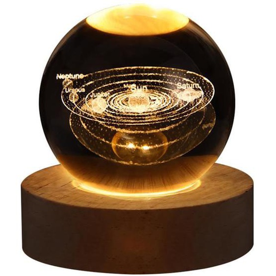 Boule de Cristal Lumineuse Décoration de Chambre Lampe de Lune, Petite Veilleuse, Cadeau danniversaire dastronomie N°2