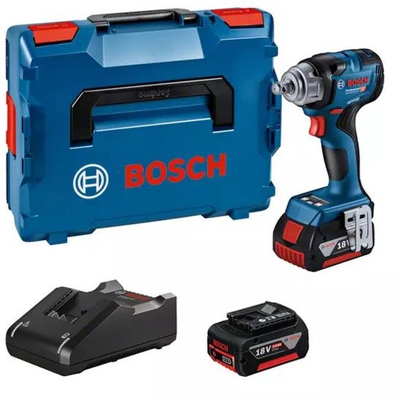 Boulonneuse à choc 18V GDS 18V-330 HC + 2 batteries GBA 5Ah + chargeur en coffret L-BOXX - BOSCH - 06019L5003
