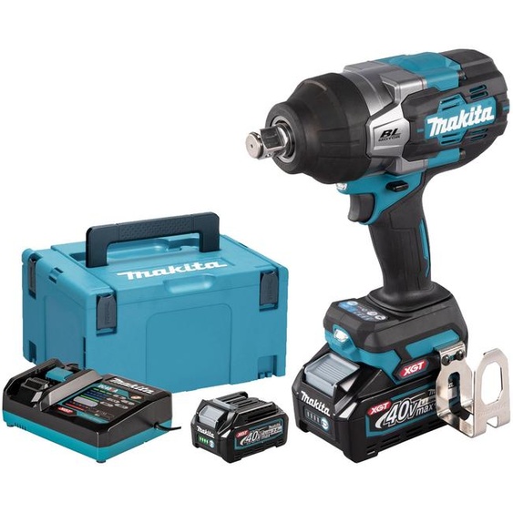 Boulonneuse à chocs 40V + 2 batteries 2,5Ah + chargeur rapide + MAKPAC 3 - MAKITA - TW001GD201