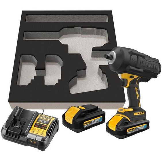 Boulonneuse à chocs XR 18V - 1/2 - DEWALT - avec 2 batteries 18V 5.0Ah - chargeur - mousse pour servante - DCF961H2G-QW