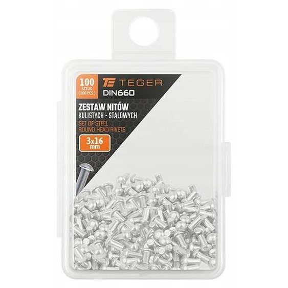 Boulons à tête plate, acier, 3x16mm, norme DIN660, lot de 100 pièces