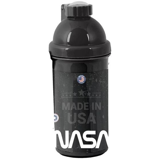 Bouteille D Eau En Plastique Nasa 18 Cm – Bouchon À Vis Noir