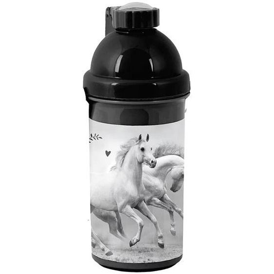 Bouteille De Sport Cmp Et Imprimé Cheval En Plastique 18 Cm Noir / Blanc