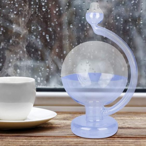 Bouteille en verre pour prévisions météorologiques - Baromètre pour la mesure de la pression atmosphérique - Décoration intérieure - Bleu