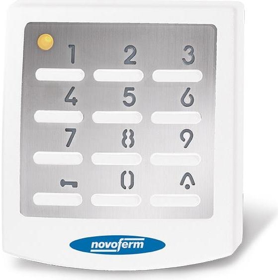 Bouton-poussoir radio Novoferm champ dessai éclairé acier inoxydable 433 Mhz blanc + pile