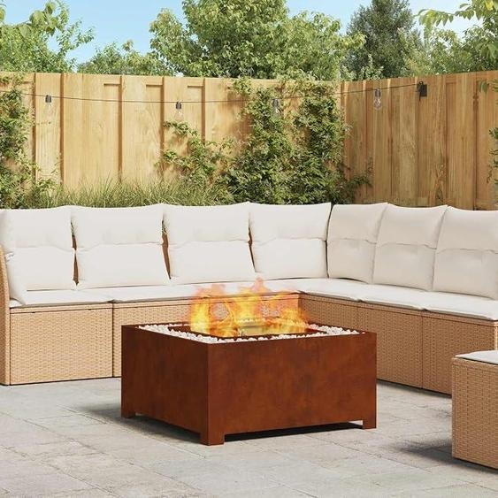 Braas, foyer extérieur en acier résistant aux intempéries, dimensions 80 x 80 x 40 cm, autoportant, idéal pour le jardin et la terrasse, robuste pour le bois de chauffage, offrant chaleur et flamme pour les espaces extérieurs