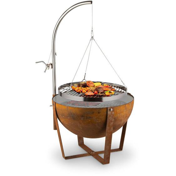 Braséro - Blumfeldt Fire Globe - Ø 60 cm - anneau de grill : Ø 59 cm - Braséro barbecue - Braséro extérieur - Marron