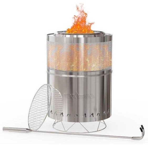 Brasero portable avec support en acier inoxydable, 36 x 46 cm