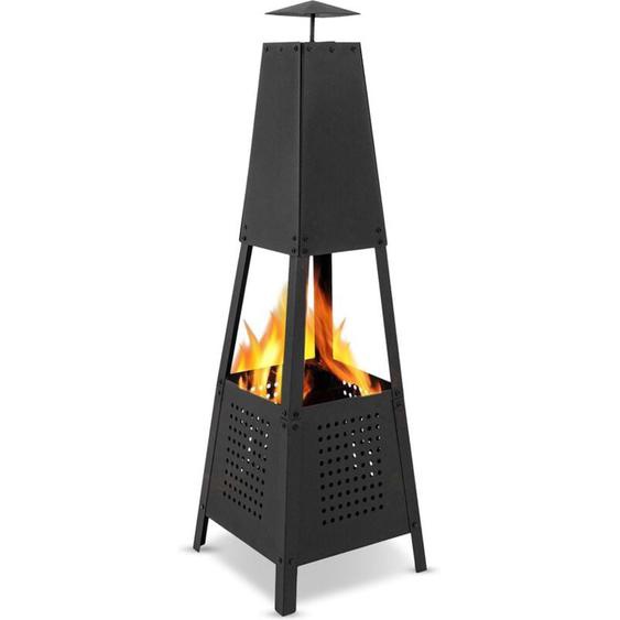 Brasero Pyramid Ø35×100 cm - Cheminée de jardin - Cheminée dextérieur - Poêle de jardin au bois - Noir - Maxxgarden