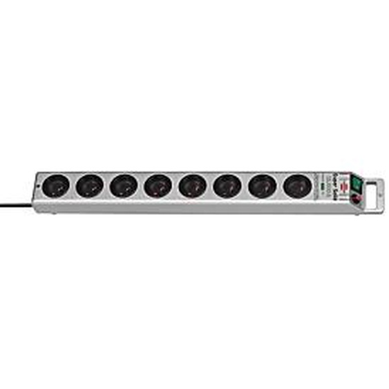 BRENNENSTUHL Prolongateur multiprise Super-Solid Brennenstuhl, parasurtenseur 13 500A, 8 prises courant, coloris argenté