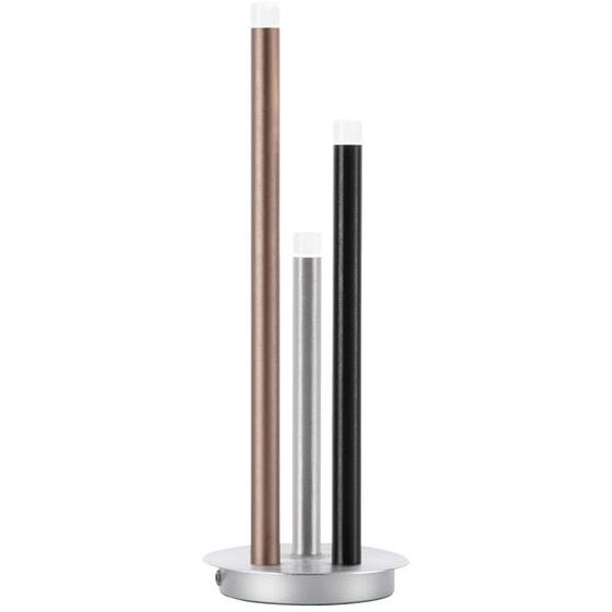 BRILLIANT Lampe Cembalo LED Lampe de table 3flg alu/noir/brun | 3x 4W LED intégrées, 385lm, 3000K | Dimmable en 3 niveaux par interrupteur intermédiaire à cordon | Économie dénergie et longue durée de vie grâce à lutilisation de LED