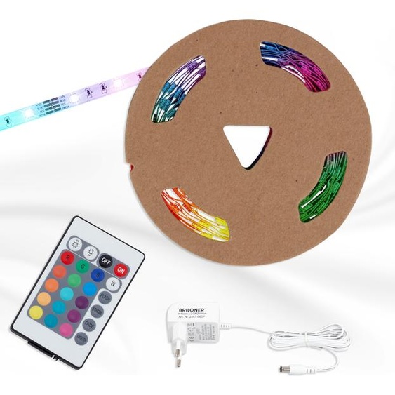 BRILONER - Bande LED 3m, télécommande incluse, changement de couleur inclus, autocollante, 2267-090P