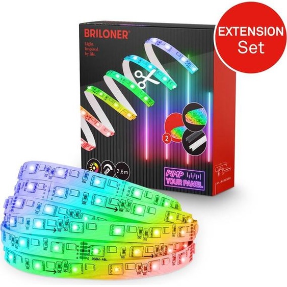 Briloner Pimp your Panel LED Strip, kit dextension RGB, Pimp your Panel, raccourcissable, autocollant, blanc, 260 x 1 cm