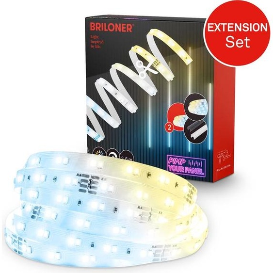 Briloner Pimp your Panel LED Strip, Set dextension CCT, Pimp your Panel, Raccourcissable, Autoadhésif, Blanc, 260 x 1 cm
