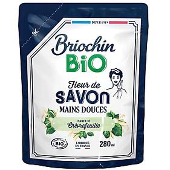 BRIOCHIN Savon mains liquide Briochin Bio chèvrefeuille, recharge 280 ml