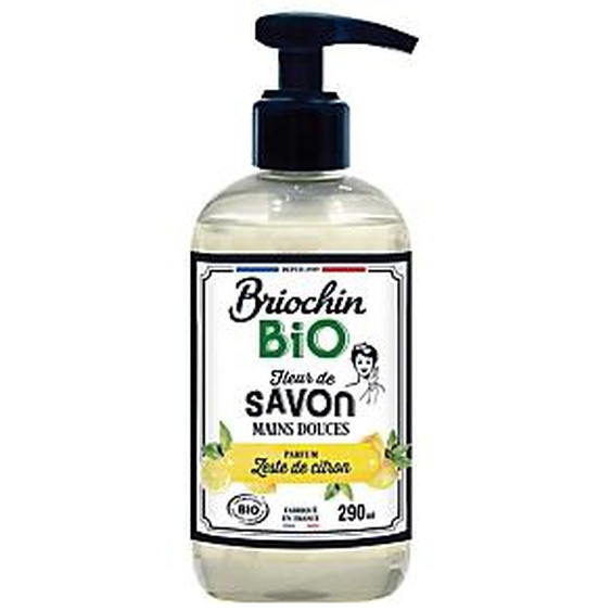 BRIOCHIN Savon mains liquide Briochin Bio peaux douces zeste de citron 290 ml