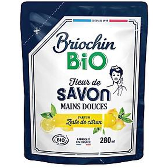 BRIOCHIN Savon mains liquide Briochin Bio zeste de citron, recharge 280 ml