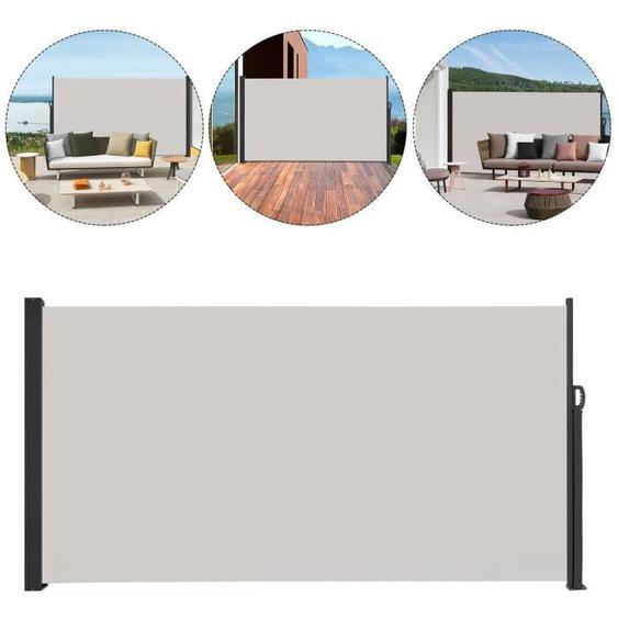 Brise-Vue - AUFUN - 180 x 300 cm - Rétractable - Résistant aux UV - Aluminium et Polyester