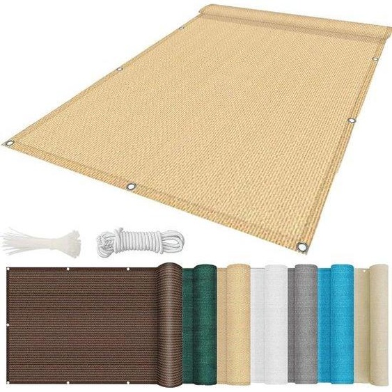 Brise-vue de jardin - Brise-vue de balcon - Pour préserver votre intimité - En HDPE résistant aux intempéries - 90 x 700 cm - Jaune