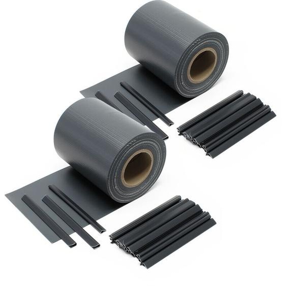 Brise-vue en rouleau – anthracite – 70 m x 19 cm – en pvc 650 g/m² – avec 40 clips – Protection visuelle Pare-vue extérieur pour Clôture Jardin